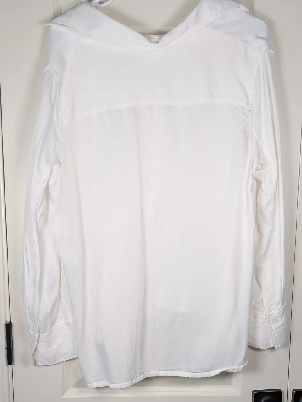Zara White Button-Up Silk Blouse - Picture 11 of 11
